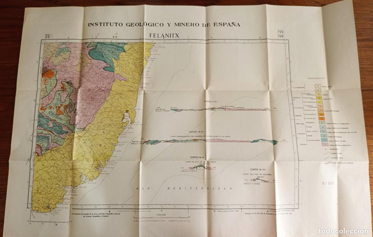 Mapas contempor&aacute;neos: MAPA DE FELANITX. MALLORCA. INSTITUTO GEOL&Oacute;GICO Y MINERO.