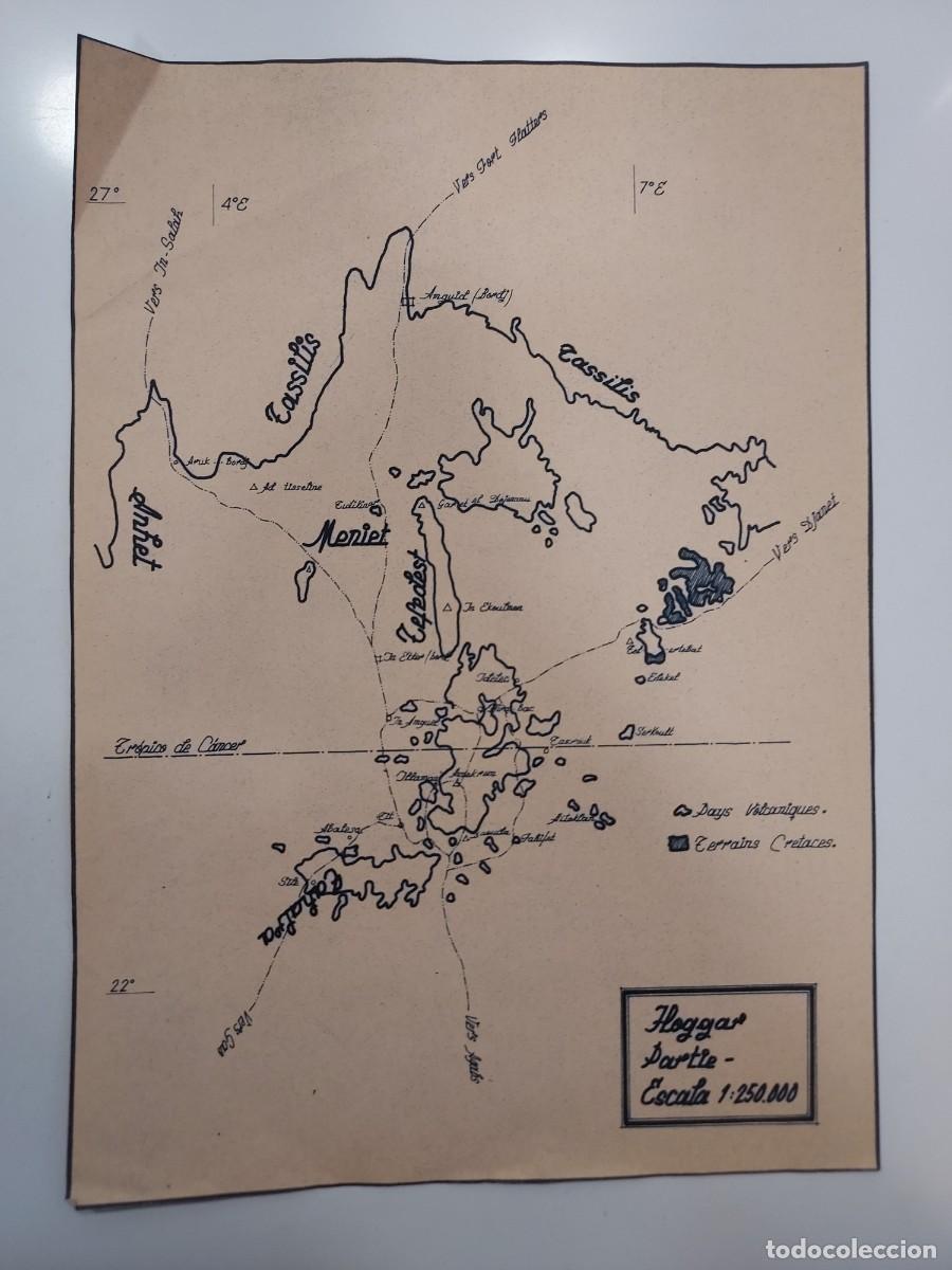 Mapas contempor&aacute;neos: Mapa Cartogr&aacute;fico del Hoggar, Sahara (Argelia) - C. 1950. 30 x 21 cm