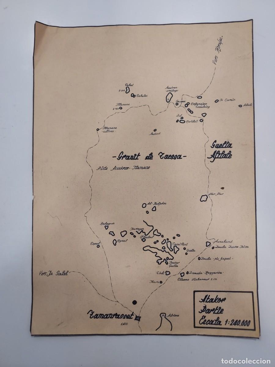 Mapas contempor&aacute;neos: Mapa Cartogr&aacute;fico del Atakor, Sahara (Argelia) - C. 1950