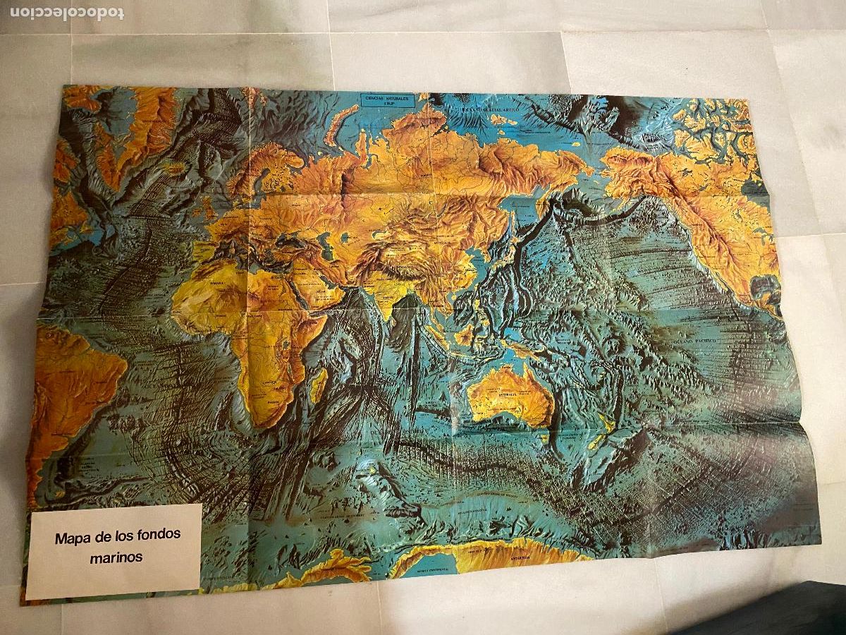 Mapas contempor&aacute;neos: MAPA DE LOS FONDOS MARINOS 85cm x 56cm