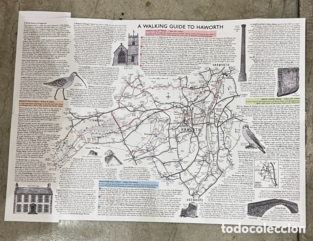 Mapas contempor&aacute;neos: Mapa. A Wallking Guide to Haworth. UK. - Foto 3