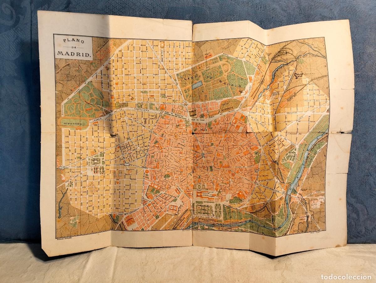Mapas contempor&acirc;neos: Mapa antiguo plano de la ciudad de Madrid en color diccionario enciclop&eacute;dico Montaner y Sim&oacute;n