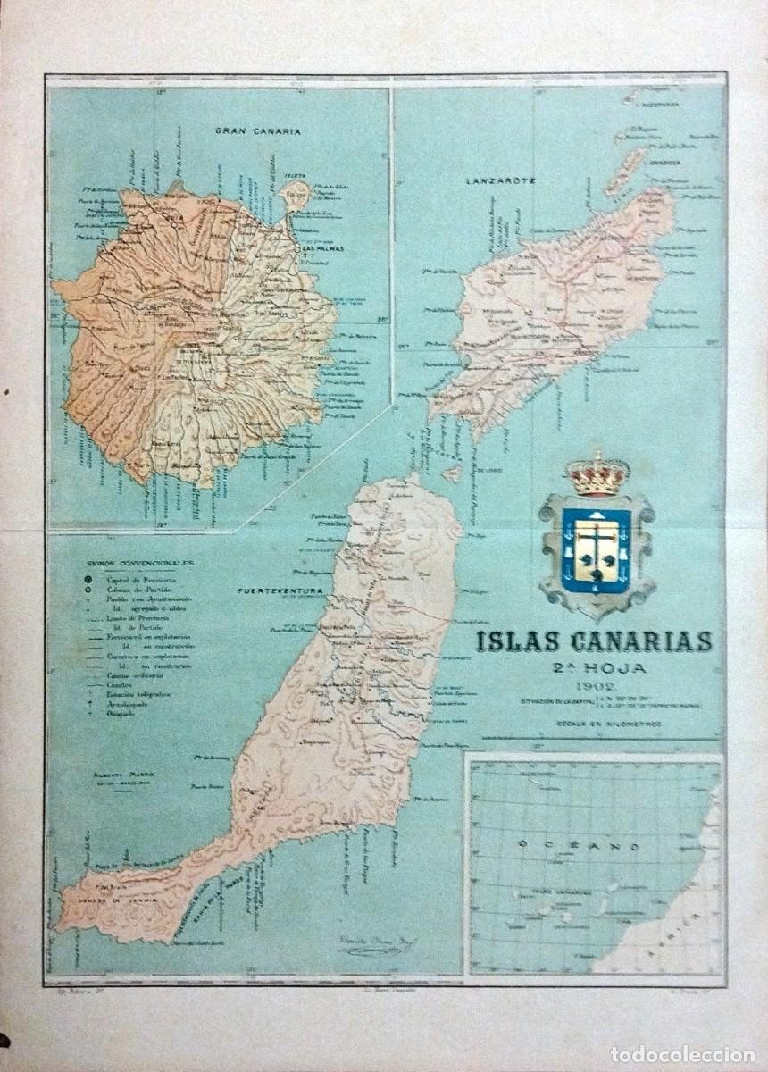 Mapas contempor&aacute;neos: MAPA &rdquo;ISLAS CANARIAS. 2&ordf; HOJA&rdquo; (ESPA&Ntilde;A REGIONAL), POR BENITO CH&Iacute;AS Y CARB&Oacute;, 1902