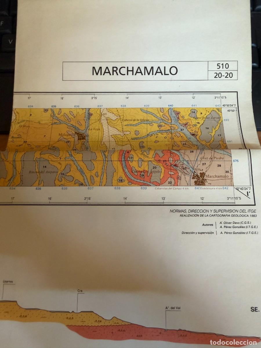 Cartes g&eacute;ographiques contemporaines: P- MARCHAMALO MAPA GEOLOGICO DE ESPA&Ntilde;A.ESCALA 1:50.000. INSTITUTO TECNOLOGICO GEOMINERO