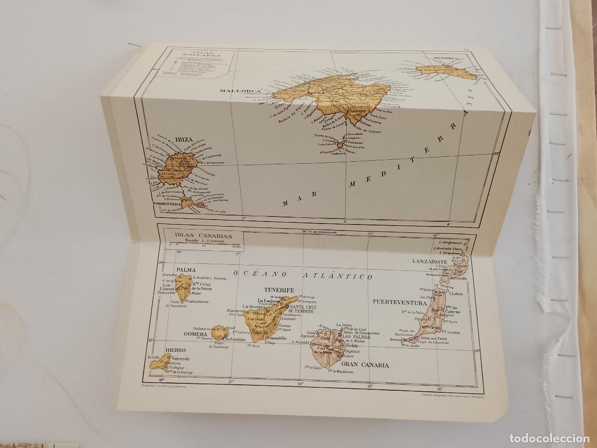 Mapas contempor&aacute;neos: 30 X 24,5 CM MAPA PLEGADO A DOS CARAS - ISLAS BALEARES , CANARIAS , POSESIONES ESPA&Ntilde;OLAS EN AFRICA