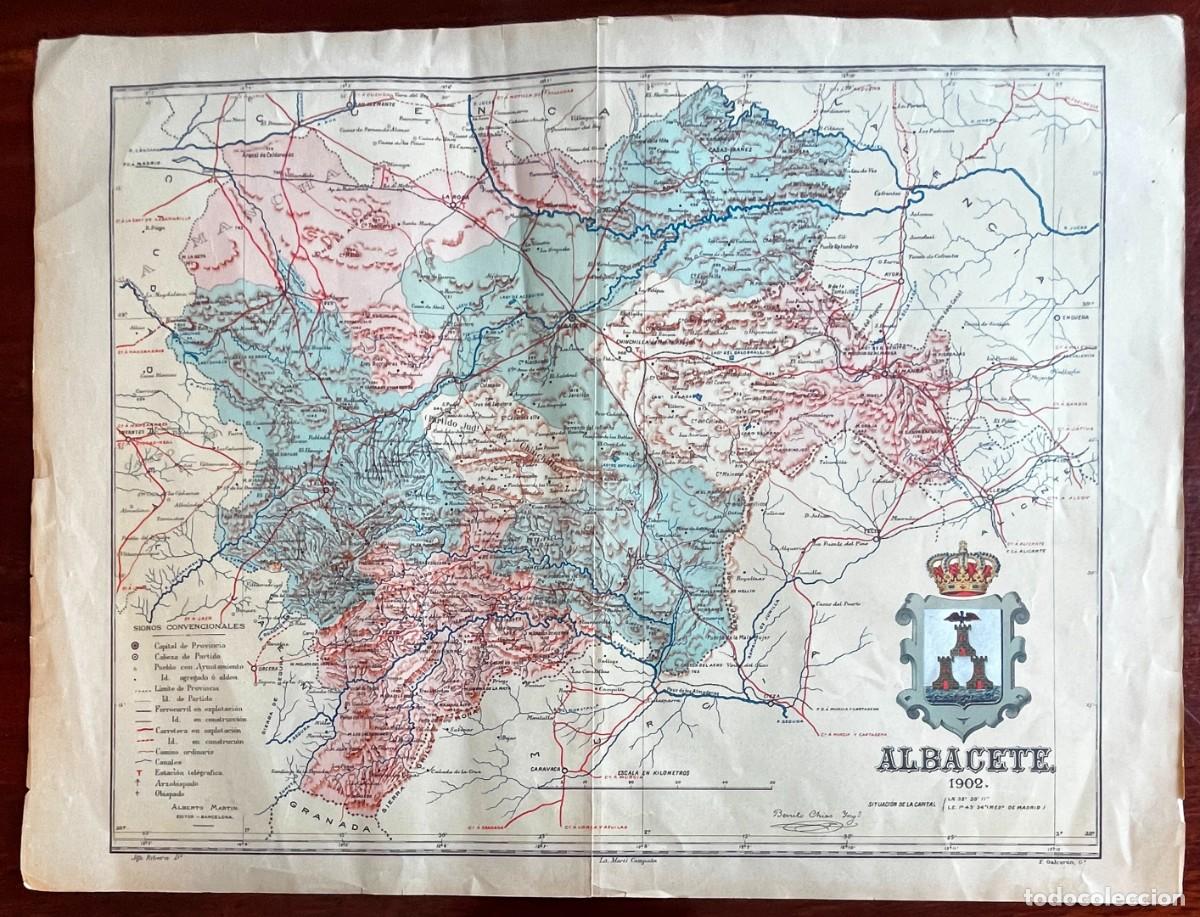 Mapas contempor&aacute;neos: MAPA DE LA PROVINCIA DE ALBACETE 1902, PROCEDENTE DEL ATLAS GEOGRAFICO IBERO-AMERICANO, ESPA&Ntilde;A Y PO