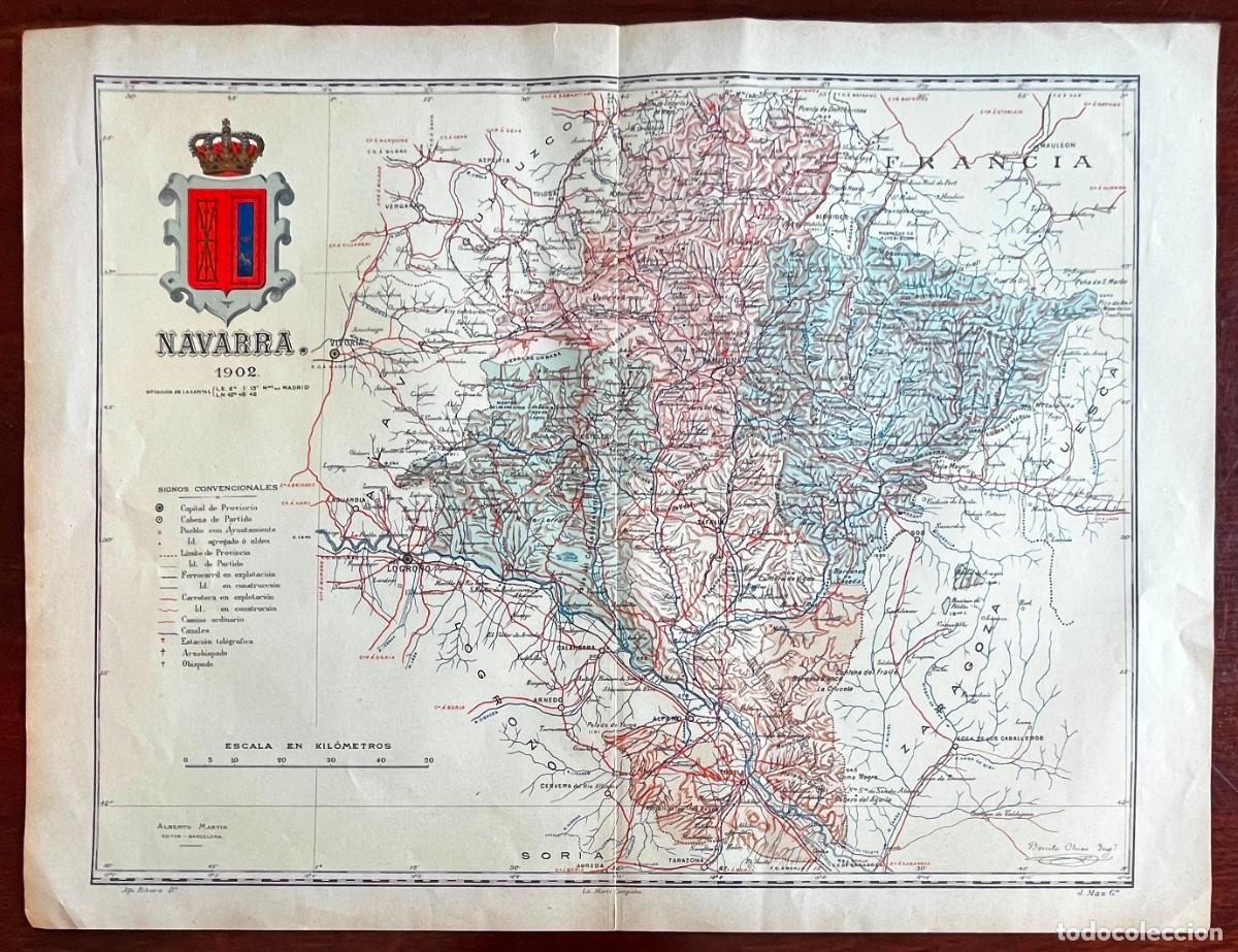 Contemporary maps: MAPA DE LA PROVINCIA DE NAVARRA 1902, PROCEDENTE DEL ATLAS GEOGRAFICO IBERO-AMERICANO, ESPA&Ntilde;A Y PO