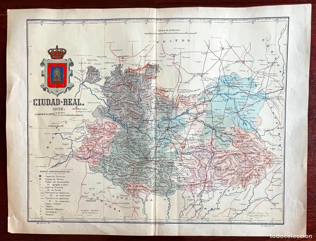 Contemporary maps: MAPA DE LA PROVINCIA DE CIUDAD REAL 1902, PROCEDENTE DEL ATLAS GEOGRAFICO IBERO-AMERICANO, ESPA&Ntilde;A