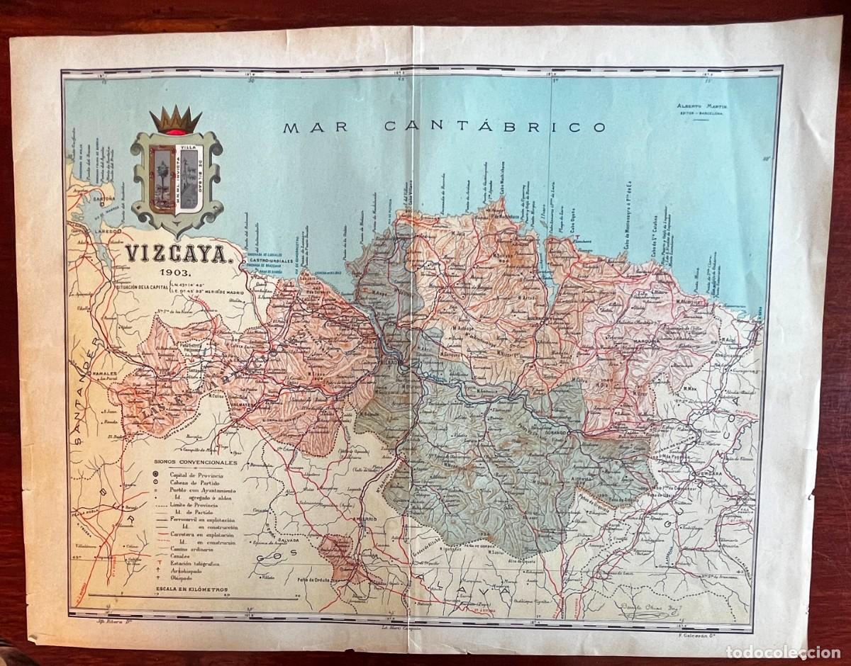 Contemporary maps: MAPA DE LA PROVINCIA DE VIZCAYA 1903, PROCEDENTE DEL ATLAS GEOGRAFICO IBERO-AMERICANO, ESPA&Ntilde;A Y PORT