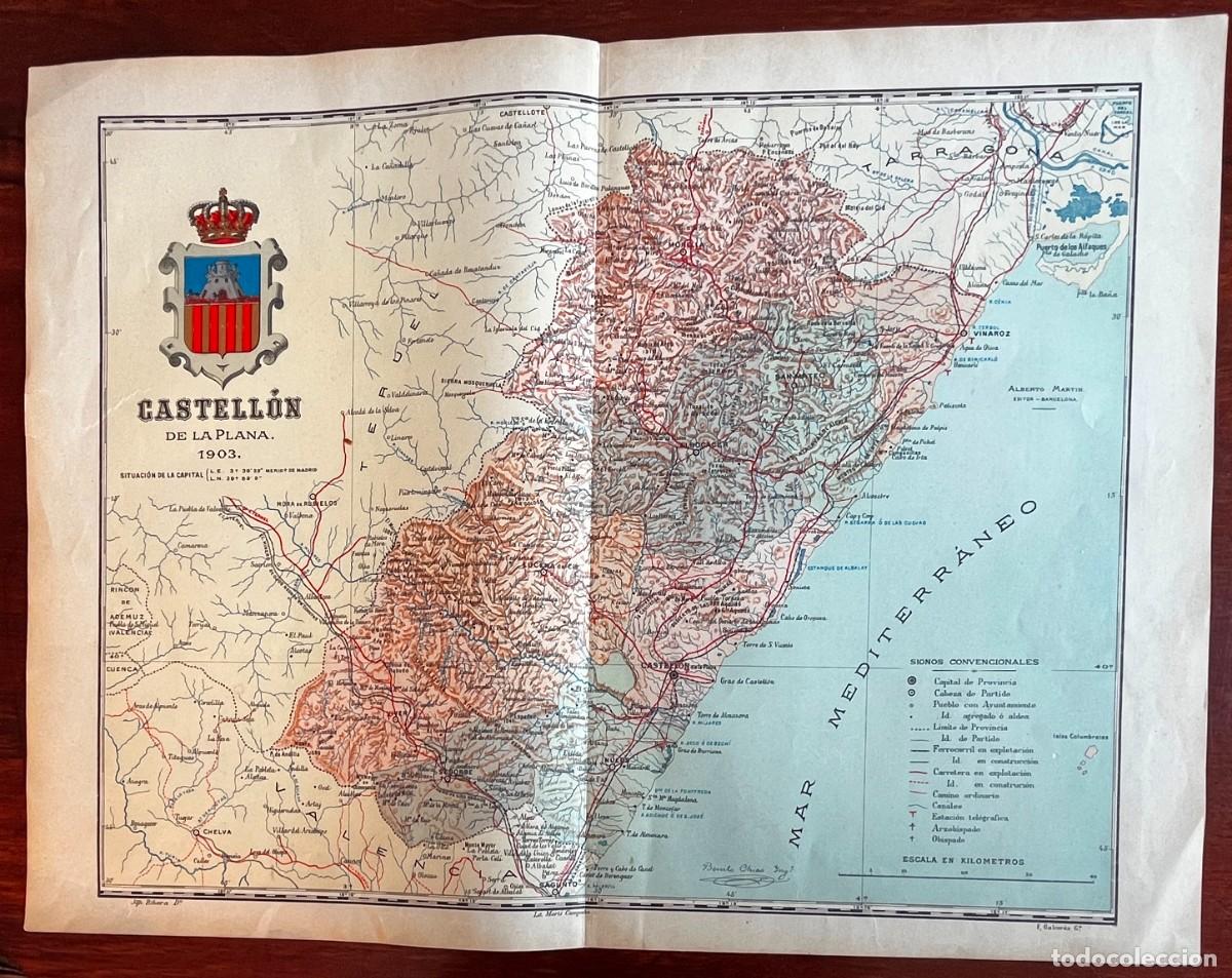 Contemporary maps: MAPA DE LA PROVINCIA DE CASTELLON 1903, PROCEDENTE DEL ATLAS GEOGRAFICO IBERO-AMERICANO, ESPA&Ntilde;A Y PO