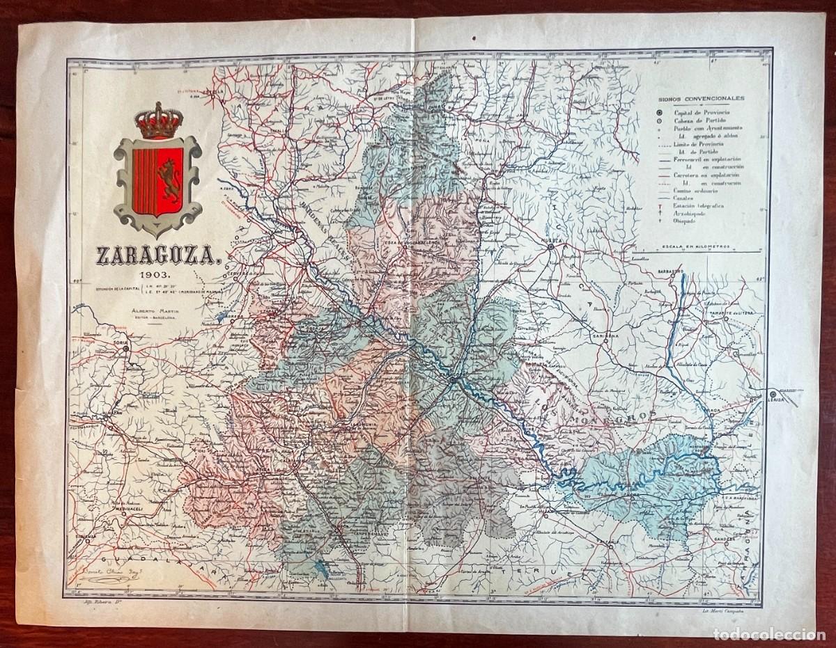 Contemporary maps: MAPA DE LA PROVINCIA DE ZARAGOZA 1903, PROCEDENTE DEL ATLAS GEOGRAFICO IBERO-AMERICANO, ESPA&Ntilde;A Y PO