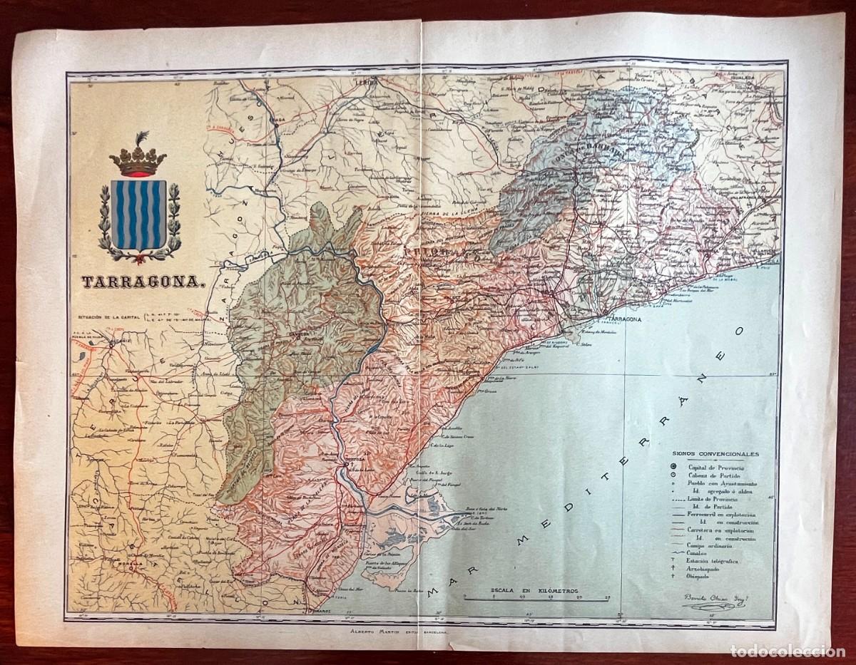 Contemporary maps: MAPA DE LA PROVINCIA DE TARRAGONA, PROCEDENTE DEL ATLAS GEOGRAFICO IBERO-AMERICANO, ESPA&Ntilde;A Y PORTU