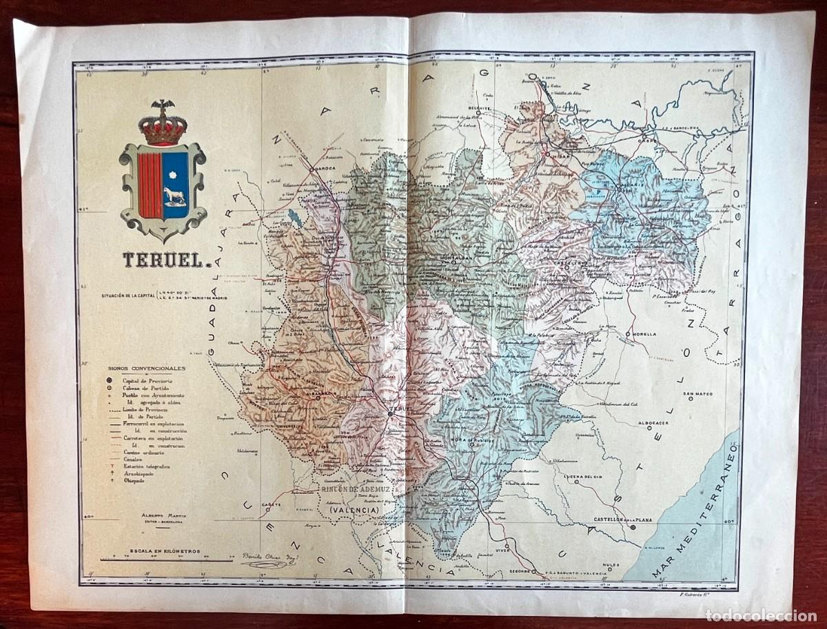 Contemporary maps: MAPA DE LA PROVINCIA DE TERUEL, A&Ntilde;OS 20, PROCEDENTE DEL ATLAS GEOGRAFICO IBERO-AMERICANO, ESPA&Ntilde;A Y P