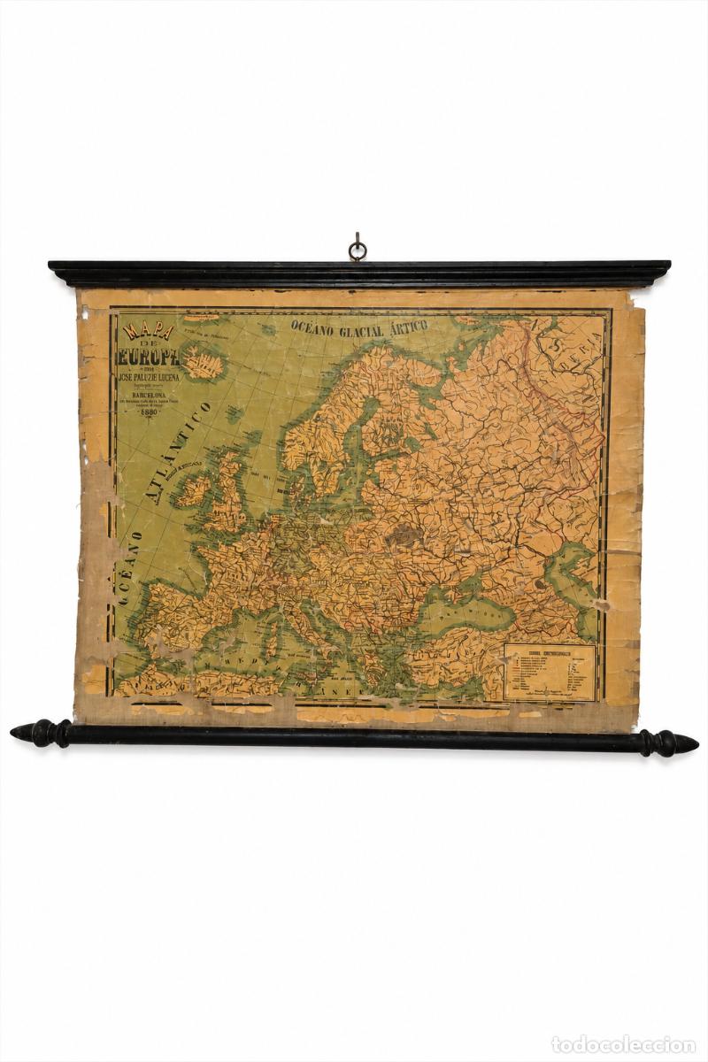 Mapas contempor&aacute;neos: Mapa Escolar Antiguo de Europa - Jos&eacute; Paluz&iacute;e Lucena Ingeniero, Barcelona - A&ntilde;o 1893 - Posesiones