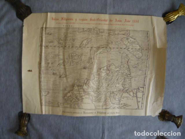 Mapas contempor&aacute;neos: ISLAS FILIPINAS REPRODUCCION MAPA DE RAMUSIO 1554 HOMENAJE DE CARLOS SANZ MAPA 50 X 35 CM