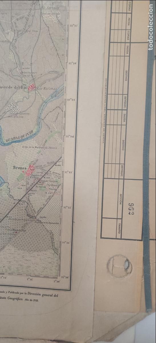 Mapas contempor&aacute;neos: Mapa entelado. Alcal&aacute; del R&iacute;o. - Foto 3