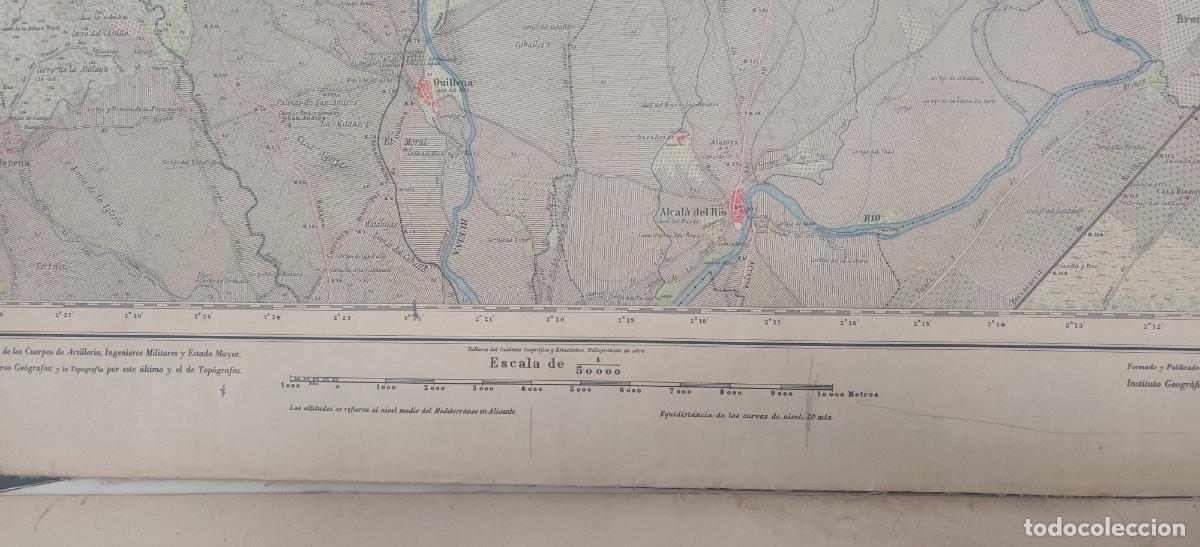 Mapas contempor&aacute;neos: Mapa entelado. Alcal&aacute; del R&iacute;o. - Foto 5