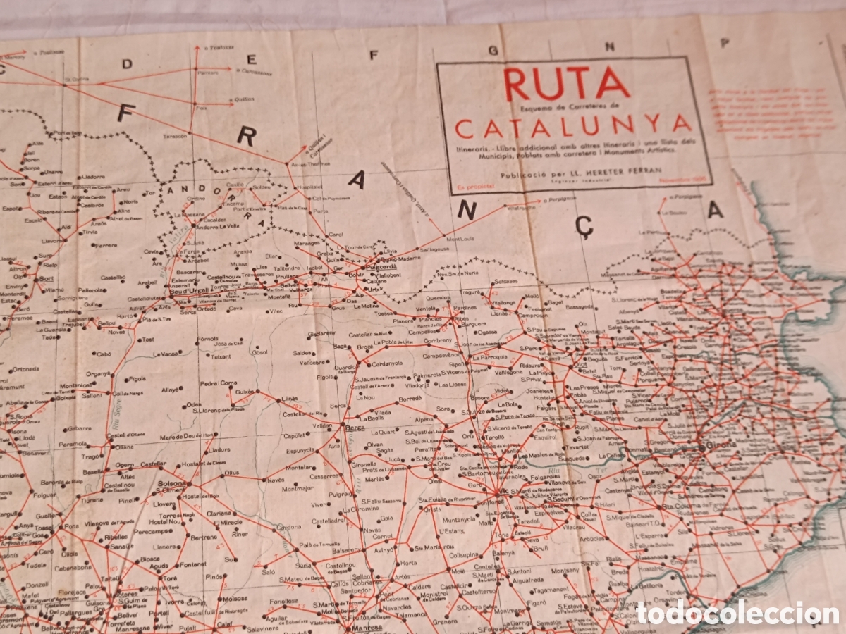 Mapas contempor&aacute;neos: Mapa de Catalunya de tela satinada - Foto 6