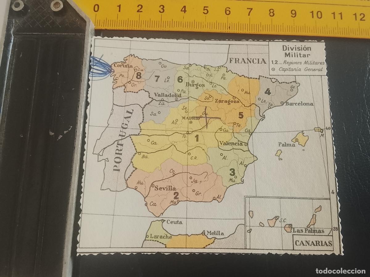 Mapas contempor&aacute;neos: plano mapa espa&ntilde;a troquel division militar . islas canarias portugal francia