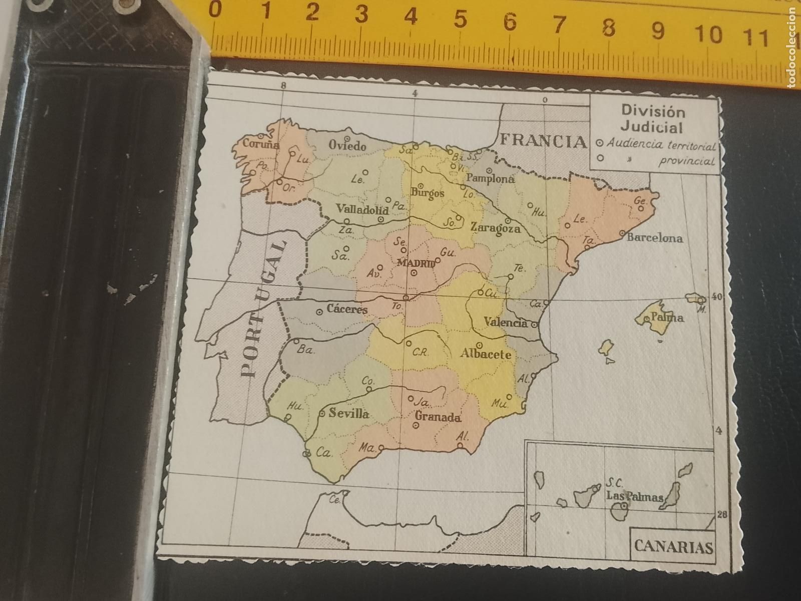 Mapas contempor&aacute;neos: plano mapa espa&ntilde;a troquel division JUDICIAL . islas canarias portugal francia