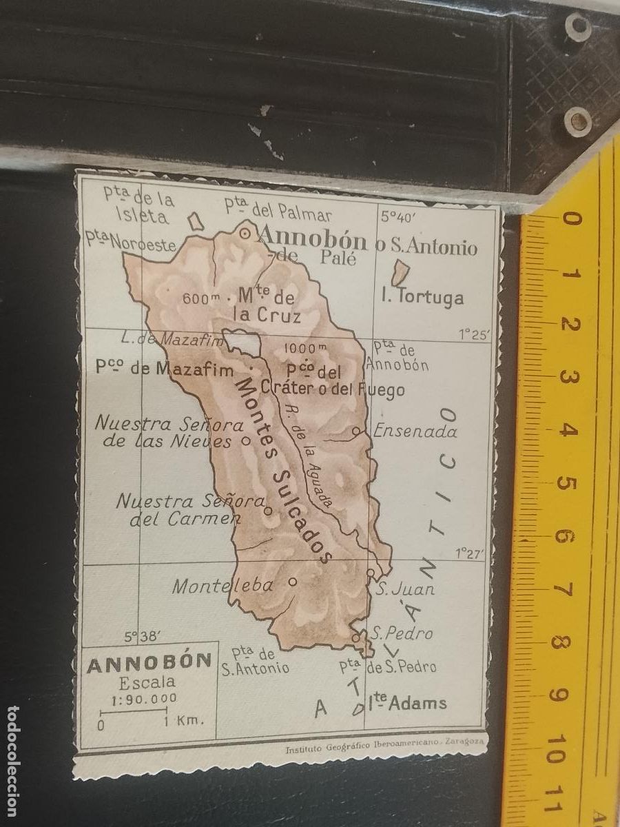 Mapas contempor&aacute;neos: plano mapa ANNOBON MONTES SULCADOS