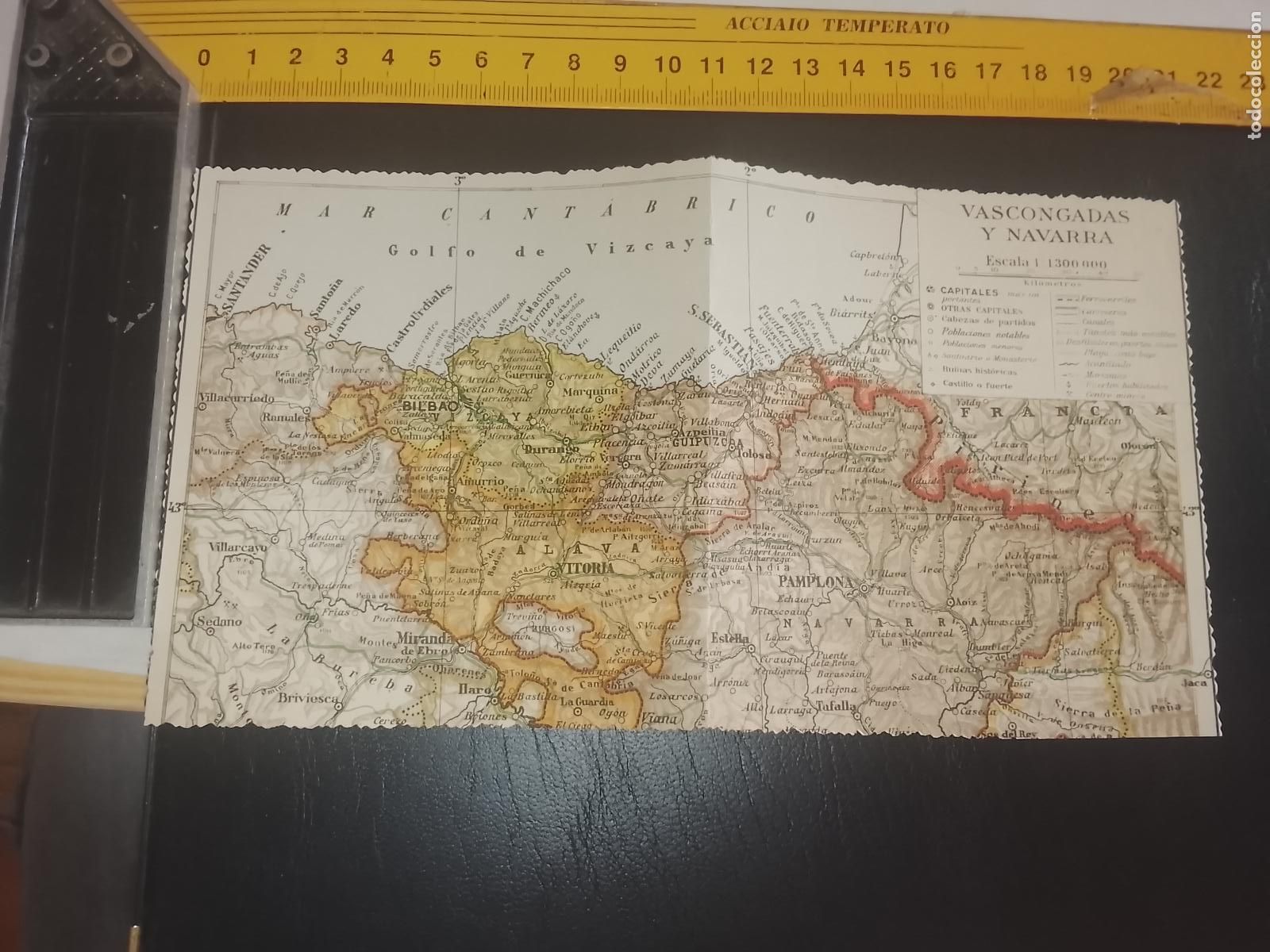 Mapas contempor&aacute;neos: plano mapa VASCONGADAS Y NAVARRA