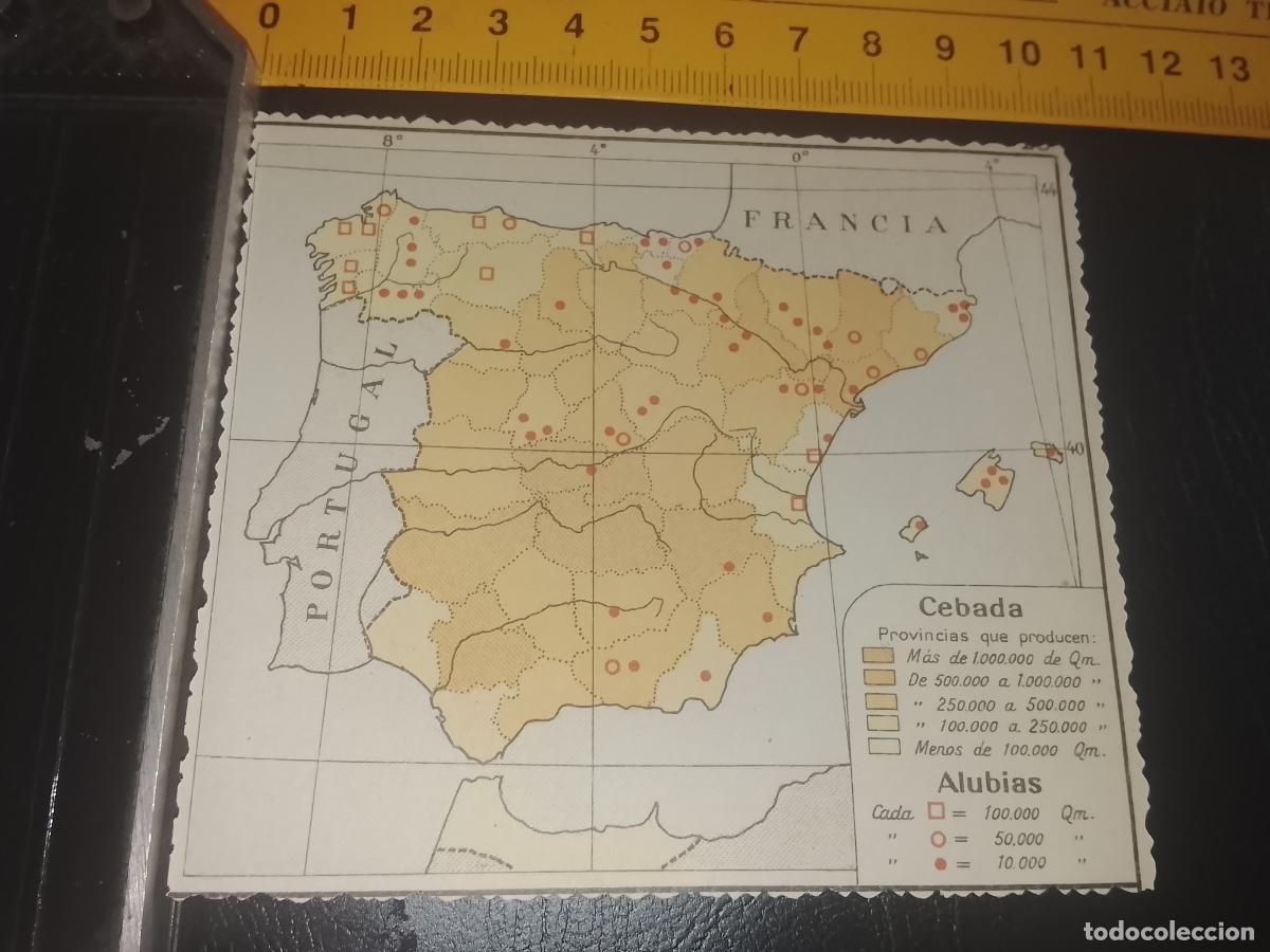 Mapas contempor&aacute;neos: plano mapa ESPA&Ntilde;A PENINSULA CEBADA Y ALUBIAS - TRASERA ENERGIA HIDROELECTRICA