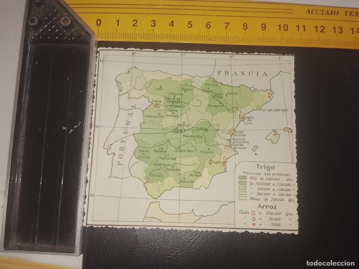Mapas contempor&aacute;neos: plano mapa ESPA&Ntilde;A PENINSULA TRIGO Y ARROZ , TRASERA INDUSTRIA METALURGICA