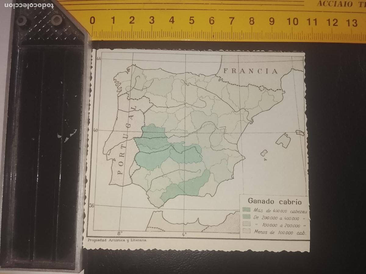 Mapas contempor&aacute;neos: plano mapa ESPA&Ntilde;A PENINSULA GANADO CABRIA Y TRASERA AGUAS MINERALES