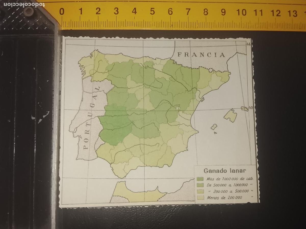 Mapas contempor&aacute;neos: plano mapa ESPA&Ntilde;A PENINSULA GANADO LANAR TRASERA METALES PLOMO Y PLATA