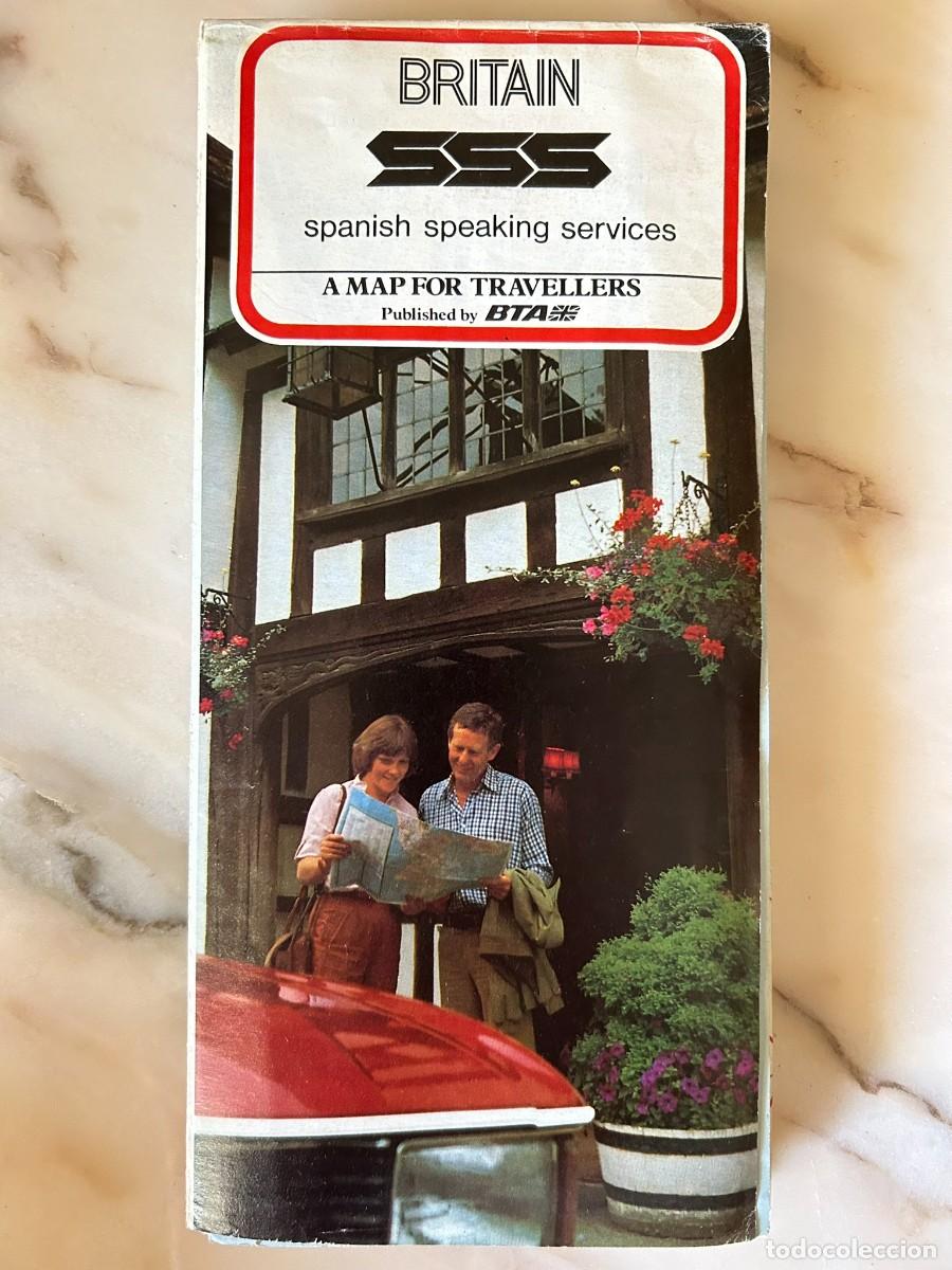 Mapas contempor&aacute;neos: BRITAIN - A MAP FOR TRAVELLERS - SPANISH SPEAKING SERVICES - VINTAGE - BTA 1985 - EN ESPA&Ntilde;OL