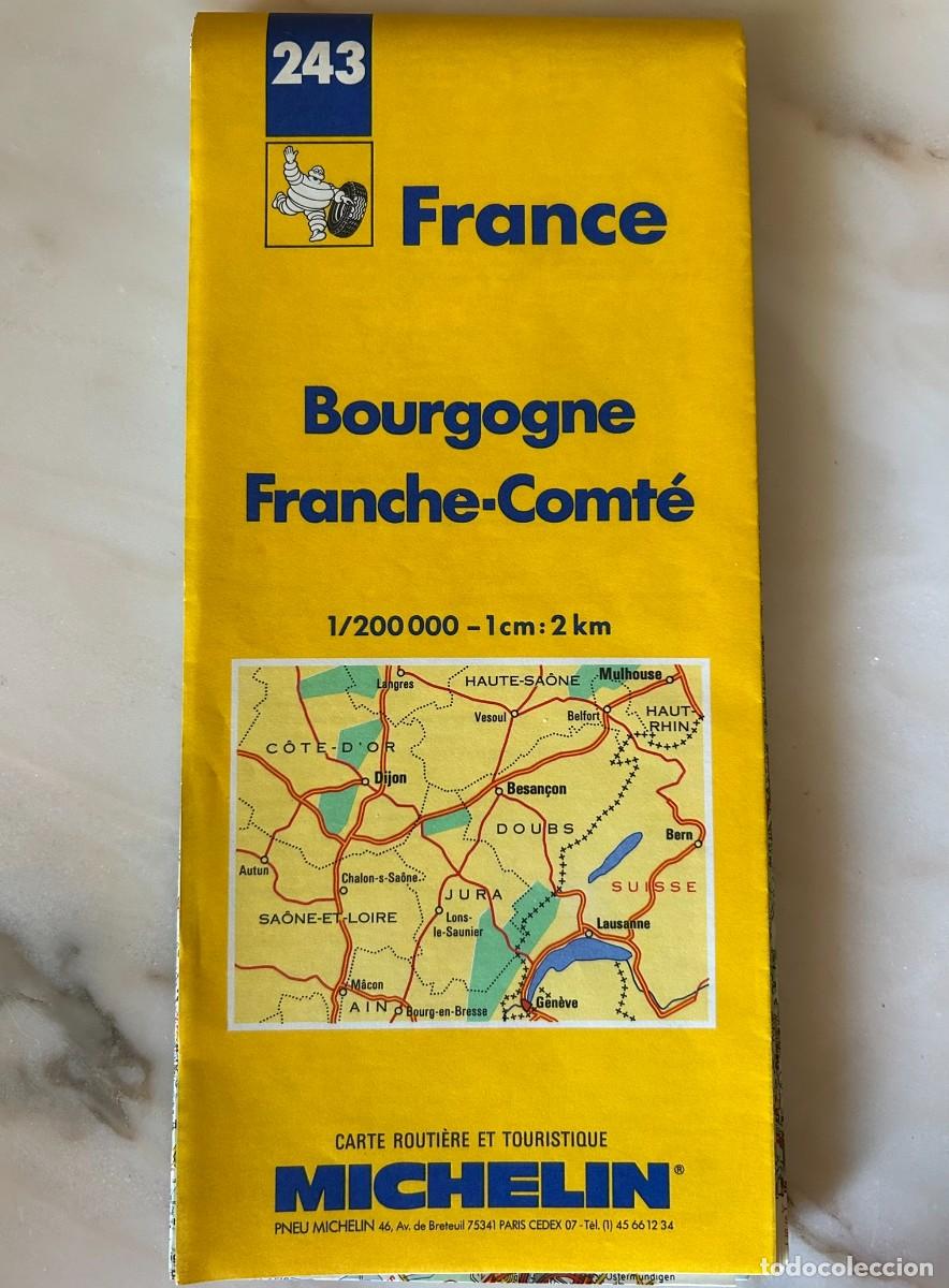 Mapas contempor&aacute;neos: FRANCE BOURGOGNE FRANCHE-COMT&Eacute; - CARTE ROUTI&Egrave;RE ET TOURISTIQUE MICHELIN 243 - 1990