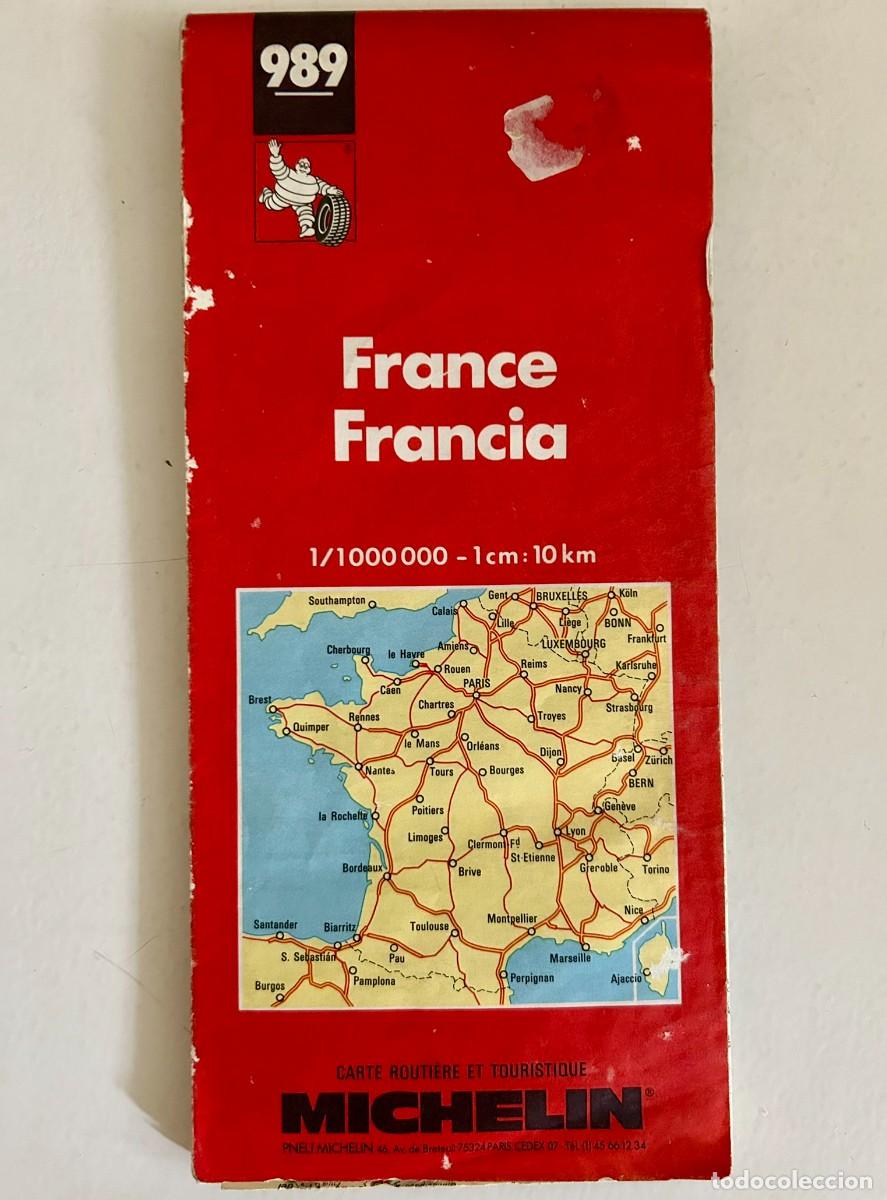 Mapas contempor&aacute;neos: FRANCE FRANCIA FRANKREICH - CARTE ROUTI&Egrave;RE ET TOURISTIQUE MICHELIN 989 - 1991