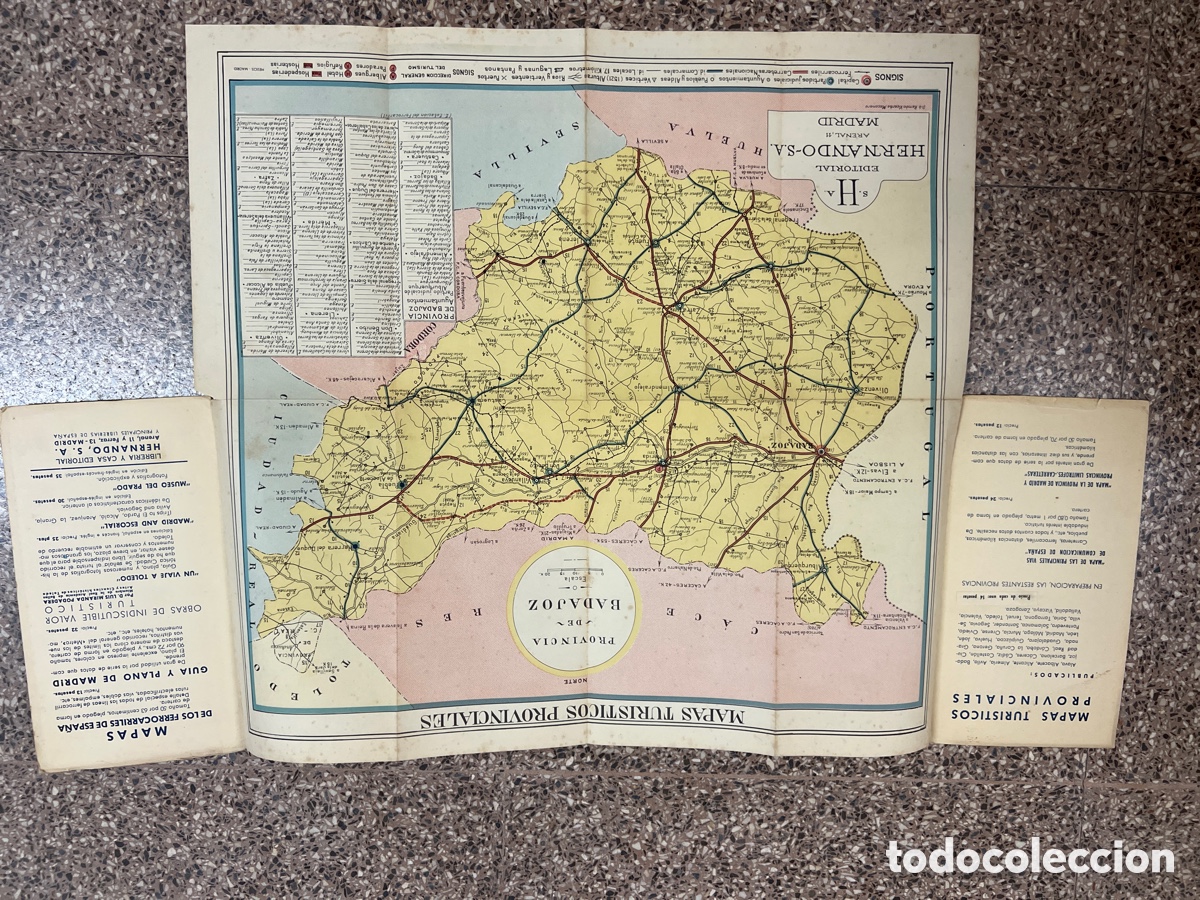 Mapas contempor&aacute;neos: MAPA BADAJOZ - MAPAS TURISTICOS PROVINCIALES EDITORIAL HERNANDO - Foto 2
