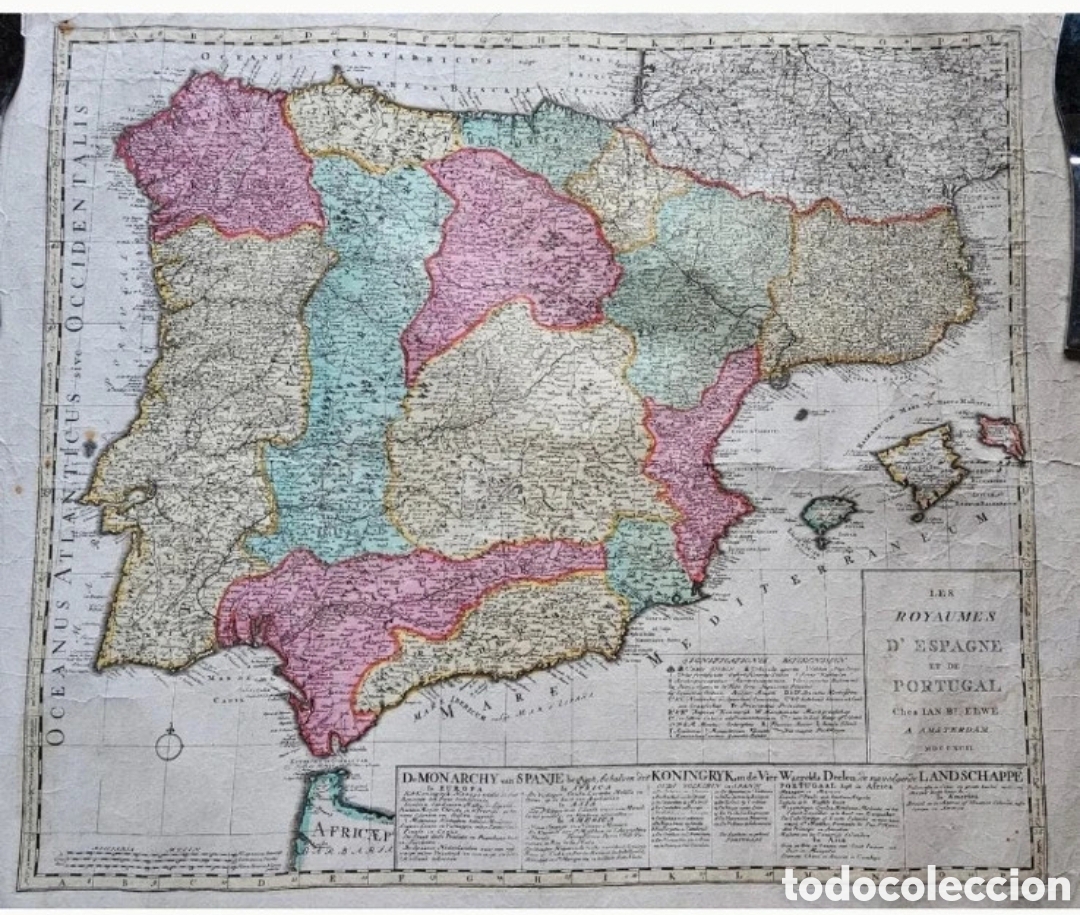 Mapas contempor&aacute;neos: Mapa de los Reinos de Espa&ntilde;a original 1777