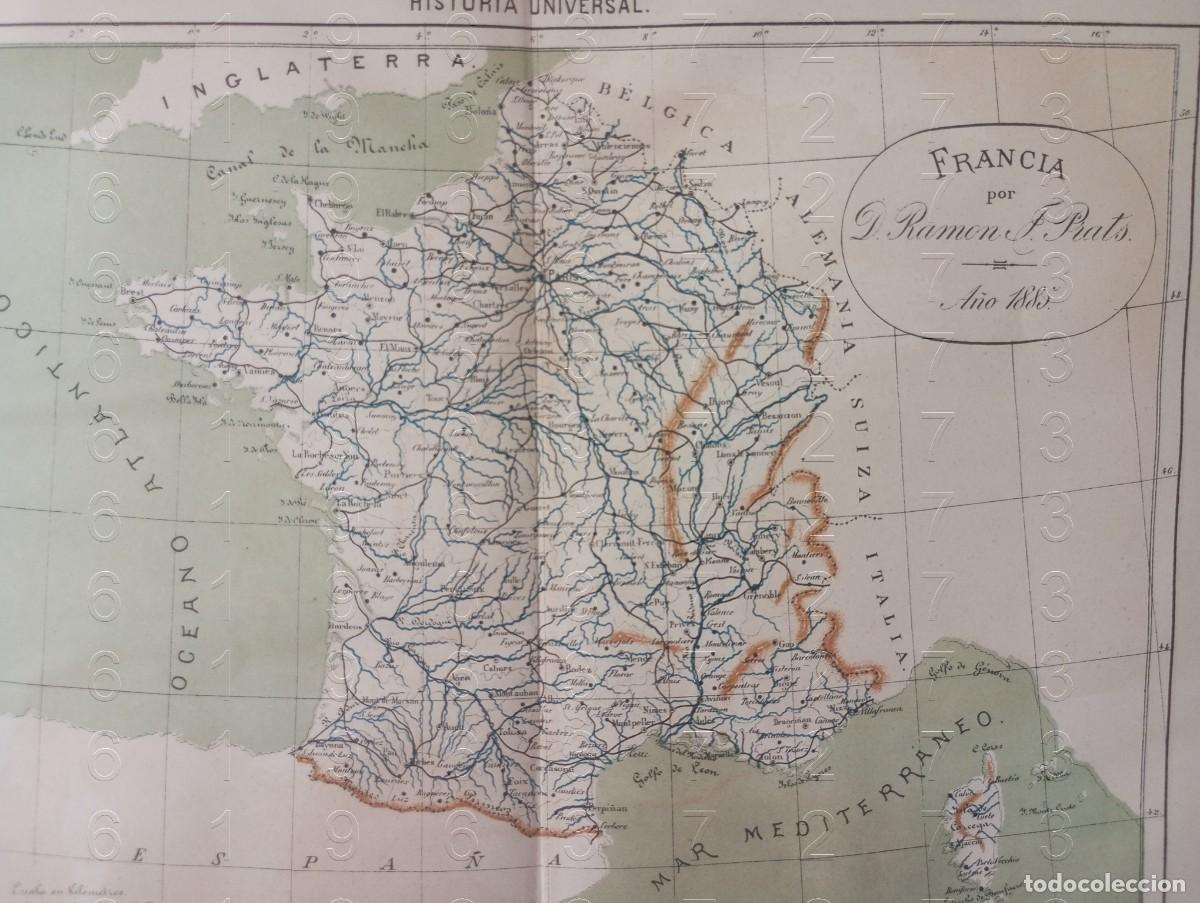 Mapas contempor&aacute;neos: 1885 FRANCIA FRANCE RAMON PRATS MAPA 41X30 MAPA ANTIGUO C14