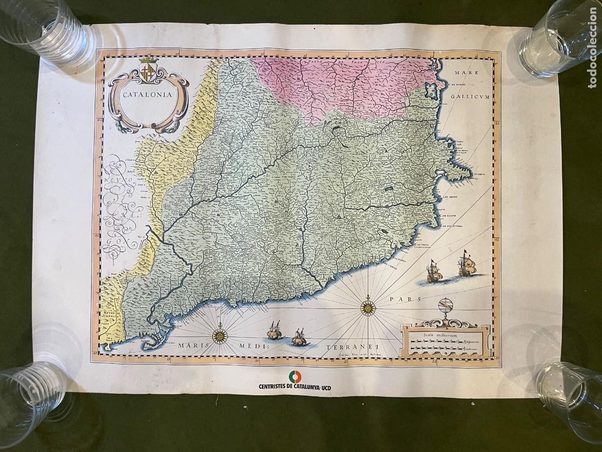 Mapas contempor&aacute;neos: Mapa de Catalu&ntilde;a antiguo Centristes de Catalunya UCD Cartel Decorativo 68x50 cm