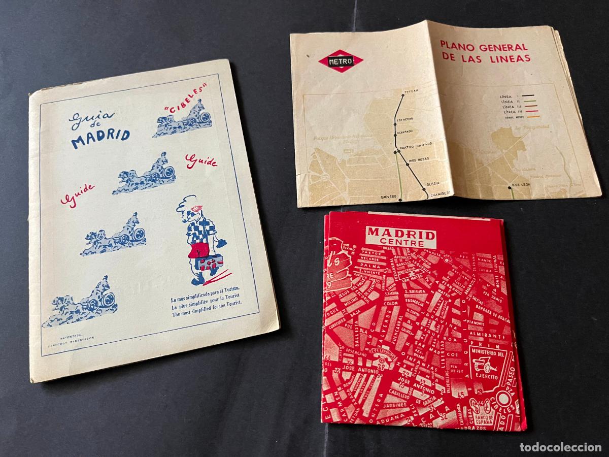 Mapas contempor&aacute;neos: Guia de Madrid 1946 con plano metro y plano Madrid Centre
