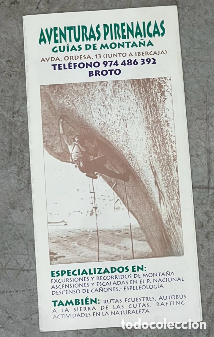 Mapas contempor&aacute;neos: Mapa. Aventuras Pirenaicas. Gu&iacute;as de Monta&ntilde;a. Broto. Huesca.