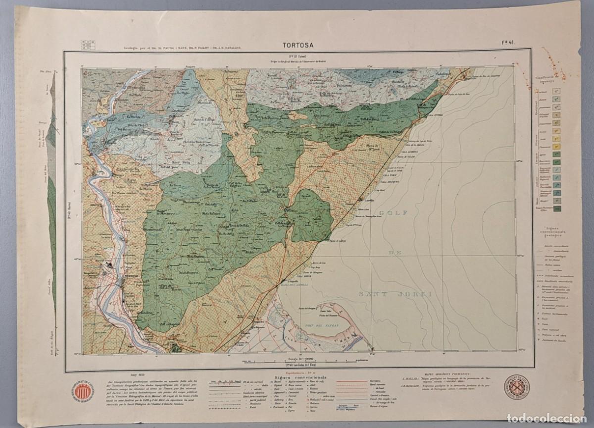 Mapas contempor&aacute;neos: Mapa geol&oacute;gico de Tortosa, a&ntilde;o 1923, Mancomunitat de Catalunya