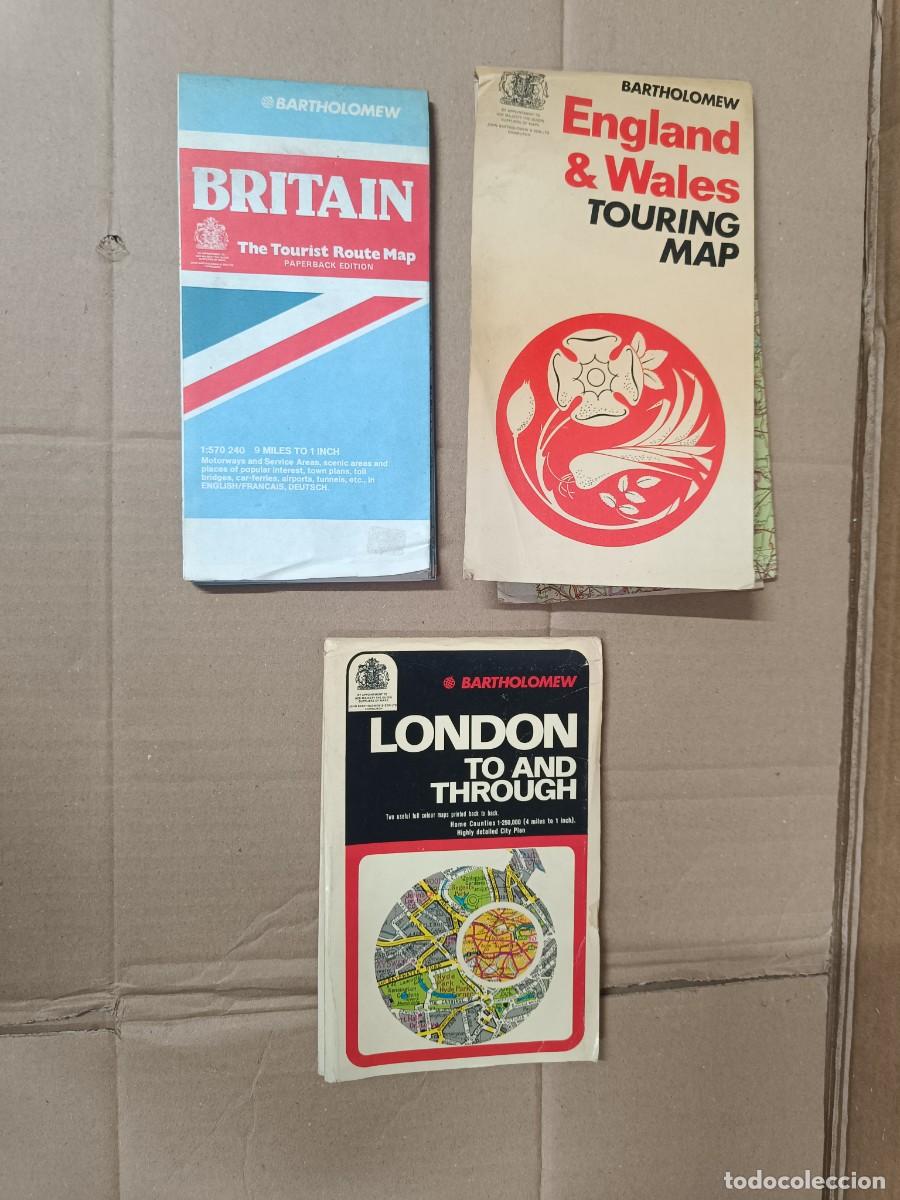 Mapas contempor&aacute;neos: LOTE DE 3 ANTIGUOS GRANDES MAPAS, GRAN BRETA&Ntilde;A Y LONDRES, LONDON ENGLAND WALES SCOTLAND BRITAIN -P27