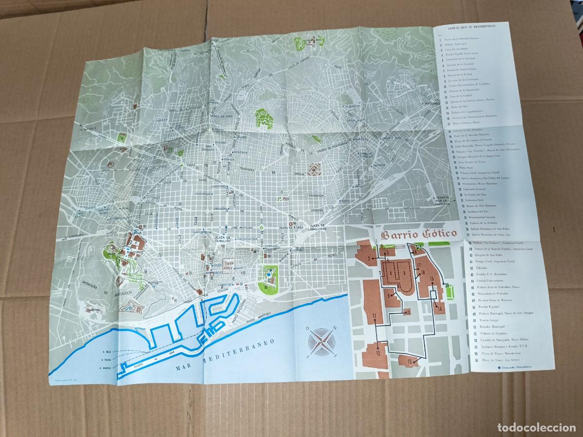 Mapas contempor&aacute;neos: ANTIGUO MAPA PLANO GUIA DE 1965 DE BARCELONA Y BARRIO GOTICO -P25