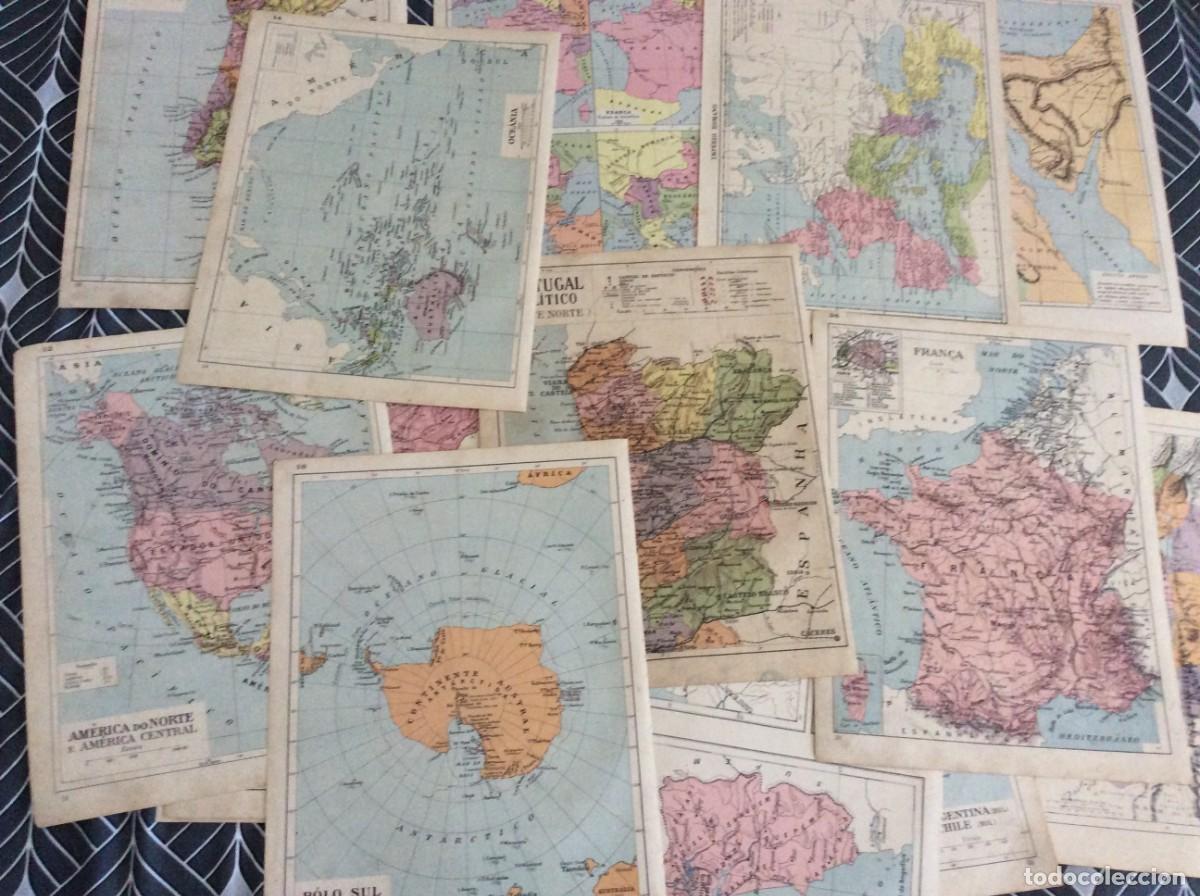 Mapas contempor&aacute;neos: Lote com 54 mapas do mundo distribu&iacute;dos (frente e verso ) no total de 27 folhas. Ano 1926. S&oacute; hoje
