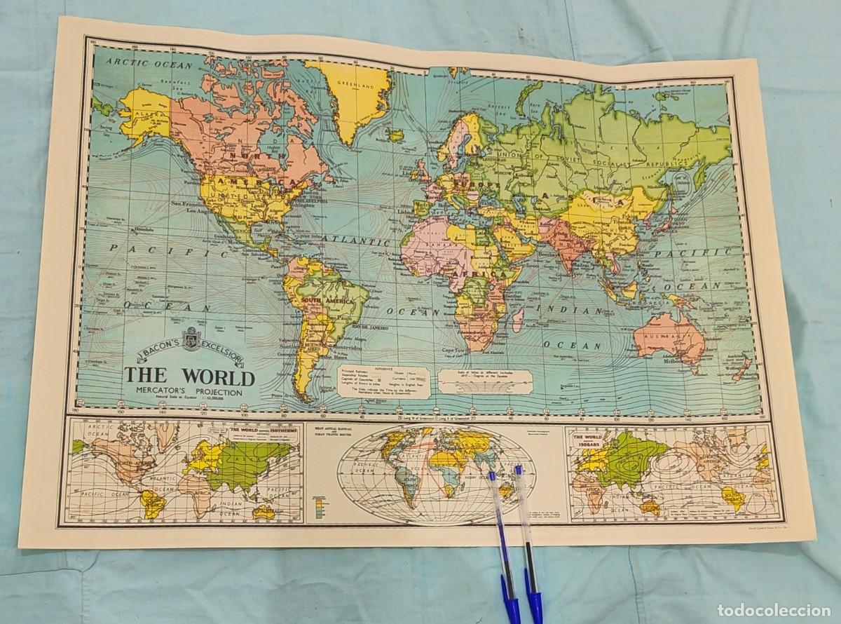 Mapas contempor&aacute;neos: Antiguo Mapa del Mundo ,reproduccion de 2018