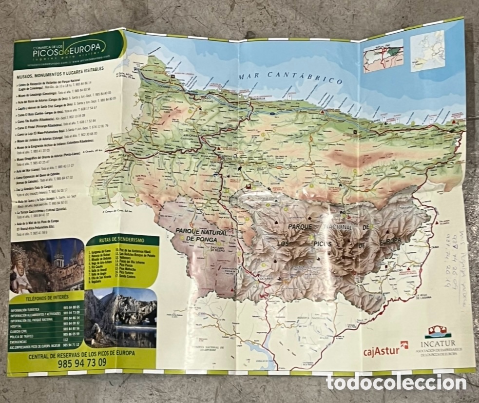 Mapas contempor&aacute;neos: Mapa. Comarca de los Picos de Europa.