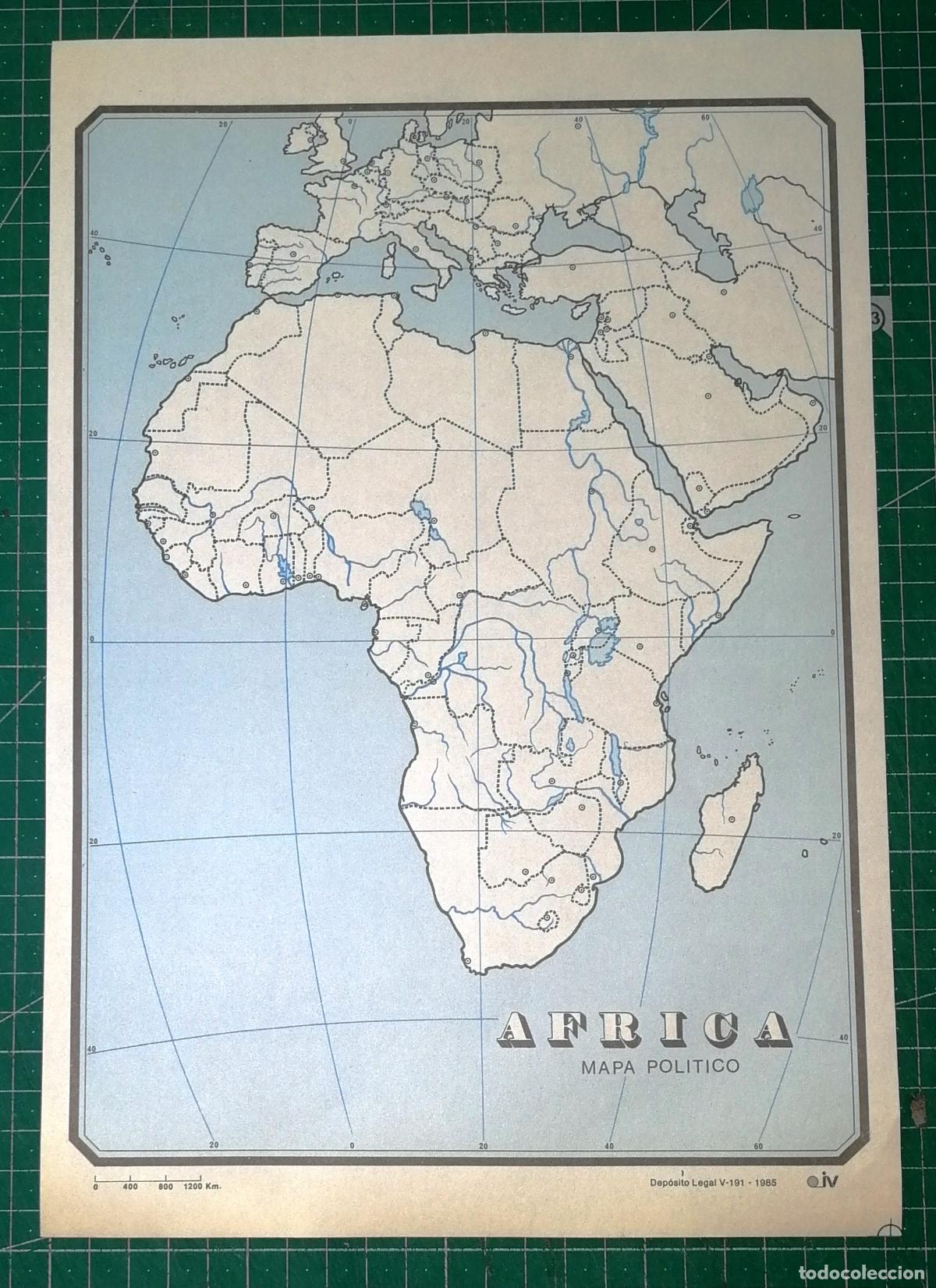 Mapas contempor&aacute;neos: MAPA MUDO POL&Iacute;TICO. &Aacute;FRICA. - Editorial iV, 1985