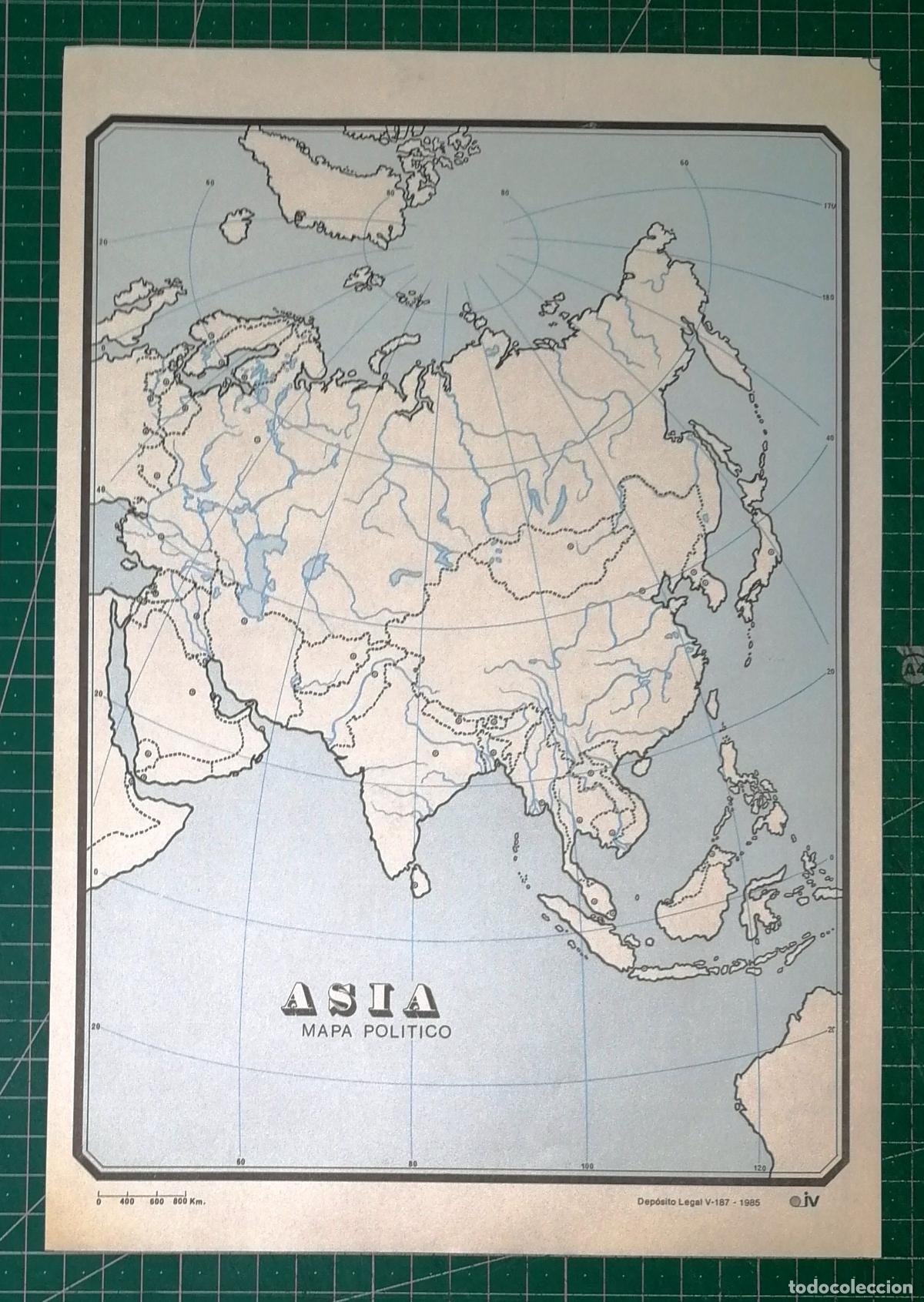 Mapas contempor&aacute;neos: MAPA MUDO POL&Iacute;TICO. ASIA. - Editorial iV, 1985