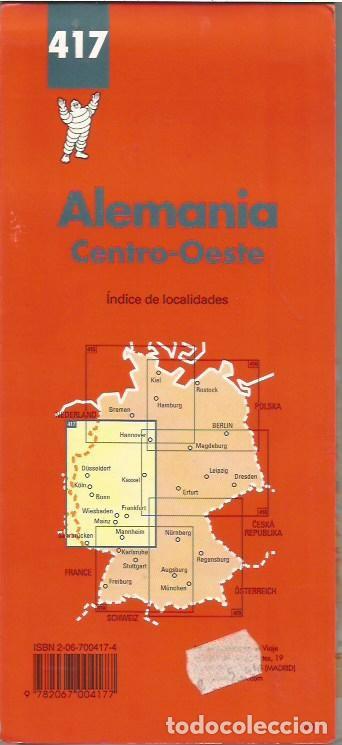 Mapas contempor&aacute;neos: MAPA CARRETERAS Y TURISTICO ALEMANIA CENTRO OESTE MICHELIN