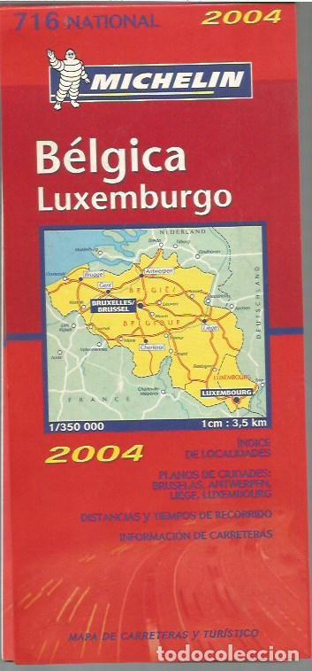 Mapas contempor&aacute;neos: MAPA DE CARRETERAS Y TURISTICO BELGICA LUXEMBURGO MICHELIN 2004