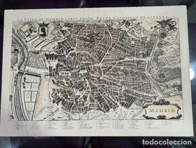Mapas contempor&aacute;neos: MAPA DE MADRID REPRODUCCION ILUMINADA EN COLOR DEL IGN DE 1975-80 DEL MAPA DE ANTONIO MANCELLI